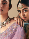 Lavender Organza Silk Saree