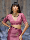 Onion Pink Banarasi Satin Silk Saree