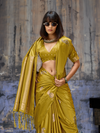 Mustard Banarasi Satin Silk Saree