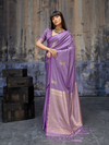 Lavender Banarasi Satin Silk Saree