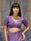 Lavender Banarasi Satin Silk Saree