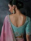 Pastel Multicolor Embroidered Designer Organza Silk Saree