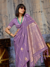 Lilac Purple Banarasi Satin Silk Saree