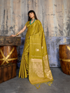 Mehendi Green Banarasi Satin Silk Saree
