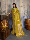 Mehendi Green Banarasi Satin Silk Saree