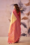 Cream Banarasi Cotton Silk Saree