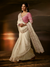 Ivory Embroidered Designer Organza Silk Saree