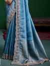 Sky Blue Banarasi Tissue Silk Saree