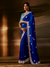 Royal Blue Embroidered Designer Organza Silk Saree