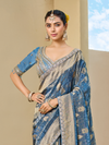 Steel Blue Banarasi Tissue Silk Saree