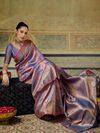 Mauve Purple Banarasi Soft Silk Saree