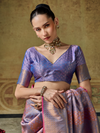 Mauve Purple Banarasi Soft Silk Saree