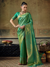 Pista Green Banarasi Soft Silk Saree