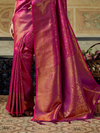 Magenta Pink Banarasi Soft Silk Saree