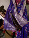 Royal Blue Banarasi Georgette Saree With Contrast Blouse