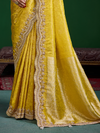 Mustard Yellow Banarasi Tissue Silk Saree