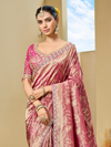 Rani Pink Banarasi Tissue Silk Saree