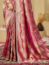 Rani Pink Banarasi Tissue Silk Saree
