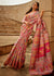 Blush Pink Kashmiri Jamawar Silk Saree