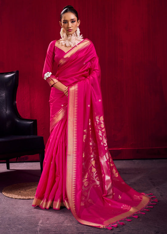 Rani Pink Banarasi Silk Saree