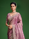 Mauve Purple Banarasi Tissue Silk Saree