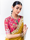 Mustard Yellow Embroidered Designer Georgette Saree