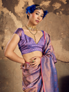 Lilac Purple Banarasi Soft Silk Saree