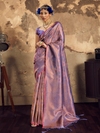 Lilac Purple Banarasi Soft Silk Saree