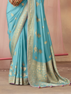 Sky Blue Banarasi Dola Silk Saree