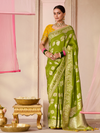 Mehendi Green Banarasi Dola Silk Saree
