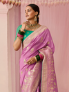 Lilac Banarasi Dola Silk Saree