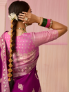 Wine Purple Banarasi Dola Silk Saree