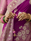 Wine Purple Banarasi Dola Silk Saree