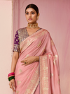 Rose Pink Banarasi Dola Silk Saree