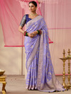 Lavender Banarasi Dola Silk Saree