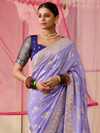 Lavender Banarasi Dola Silk Saree