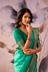 Sea Green Banarasi Cotton Silk Saree