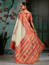 Ivory Kashmiri Cotton Silk Saree With Contrast Blouse