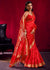 Scarlet Red Banarasi Silk Saree