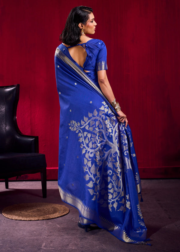 Royal Blue Banarasi Silk Saree