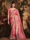 Rose Pink Tissue Organza Saree
