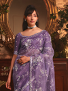 Lavender Organza Silk Saree