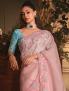 Baby Pink Organza Silk Saree