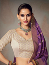 Violet Purple Banarasi Satin Silk Saree