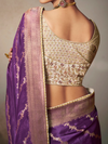 Violet Purple Banarasi Satin Silk Saree