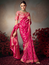 Rani Pink Banarasi Satin Silk Saree