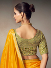 Golden Yellow Banarasi Satin Silk Saree