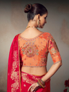Crimson Red Banarasi Satin Silk Saree