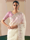 Off White Organza Silk Saree