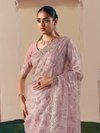 Blush Pink Organza Silk Saree